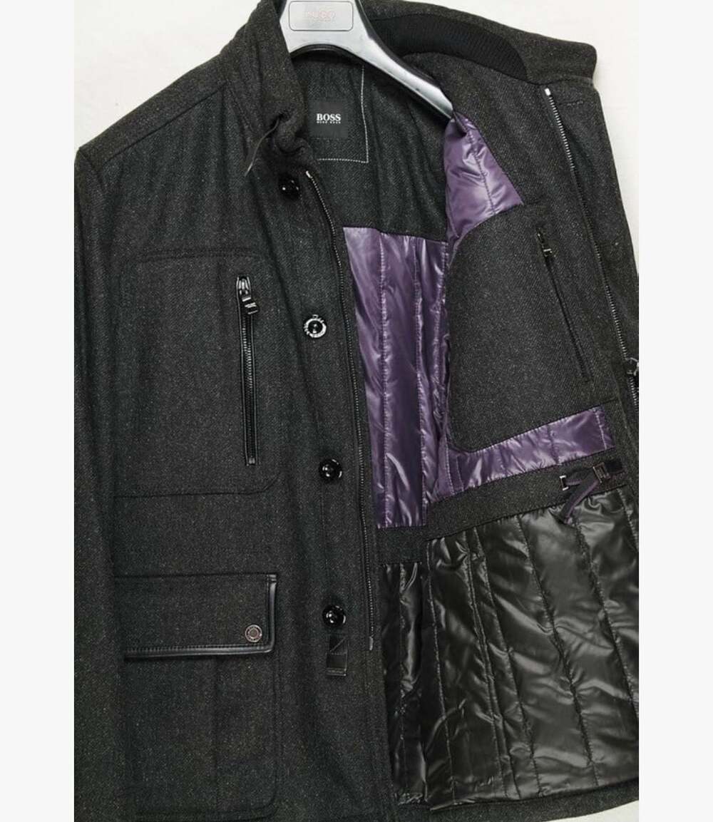 Hugo Boss Tabox Anthracite Gray Wool Blend Field Jacket - Picture 5 of 15